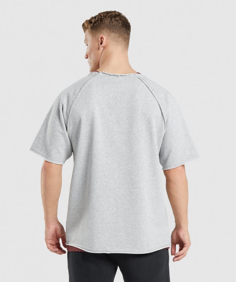 Men's Gymshark Legacy Rag Top T-Shirts Light Grey | CA 305718